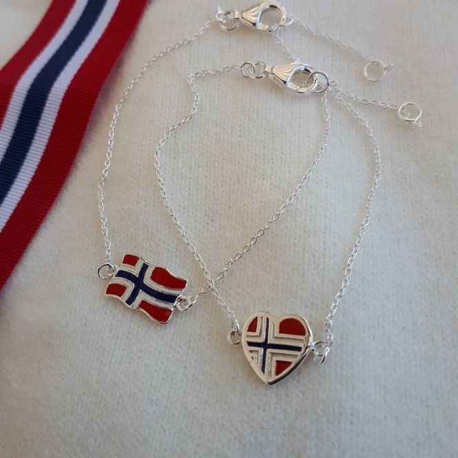 Hovedbilde Flagg armbånd, hjerteform